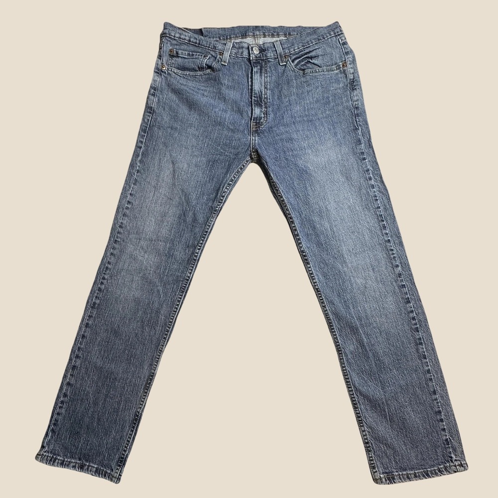 Levi's 505 Jeans Mens 34x30 (32x28) Regular Fit Blue Straight Leg Stretch Denim